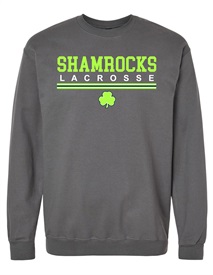 Shamrocks Lacrosse Logo Dark Grey Crewneck - Order due Friday, March 24, 2023
